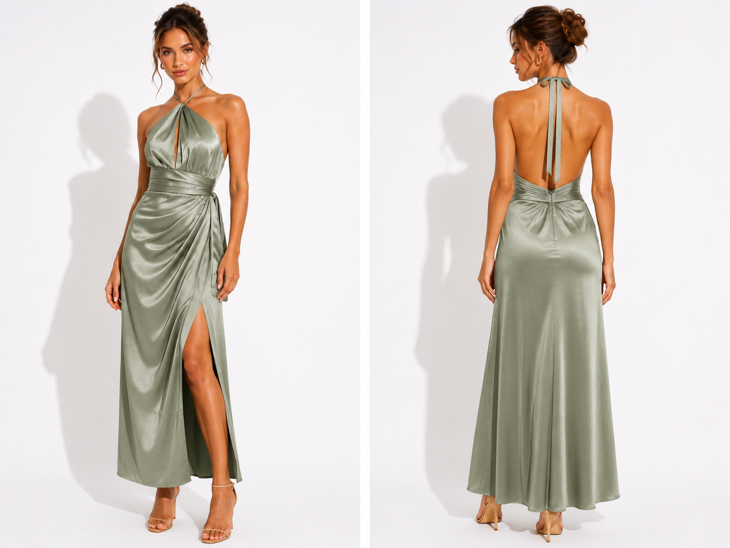 Luna | Satin Maxikjole – Elegant &amp; Sofistikeret